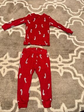 Carter's Red Candy Cane Print Kids Pajama Set
